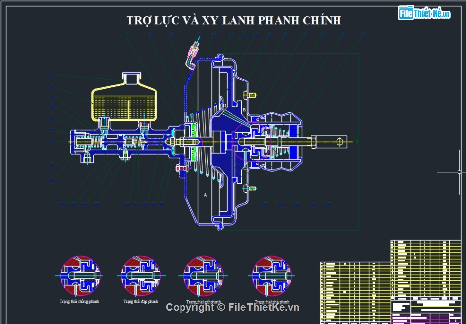 đồ án kỹ thuật,đồ án ô tô,bản vẽ đồ án ô tô,hệ thống phanh