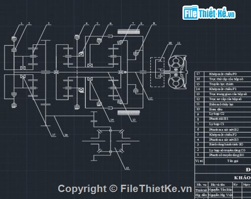 đồ án khảo sát hộp số tự động,khảo sát hộp số tự động,hộp số tự động file cad