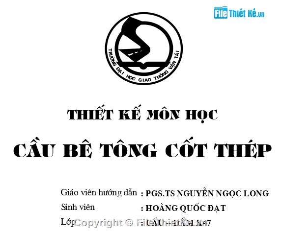 đồ án môn học cầu bê tông,cầu bê tông f1,dầm i 30m căng sau,dầm căng sau,bê tông dự ứng lực,thiết kế môn học cầu bê tông