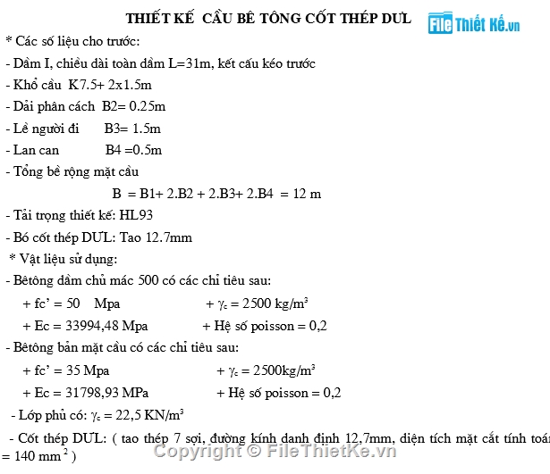 đồ án môn học,đồ án cầu bê tông,dầm i=31m căng trước,thiết kế môn học cầu,cầu bê tông cốt thép f1,dự ứng lực căng trước