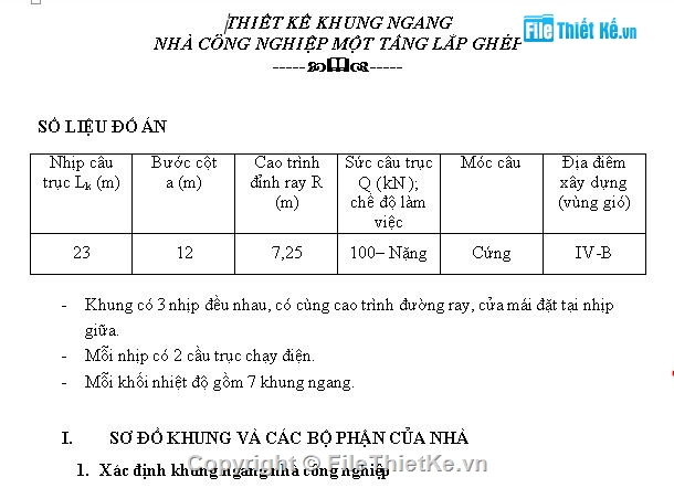 đồ án bê tông cốt thép,đồ án btct,đồ án bê tông,nhà công nghiệp lắp ghép,khung ngang nhà công nghiệp