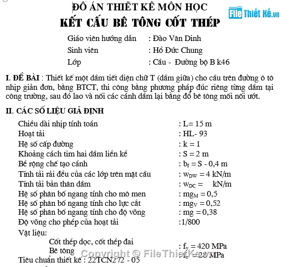 thiết kế môn học,22tcn272-05,dầm t 15m,đồ án môn học,bê tông cốt thép,chữ t 15m