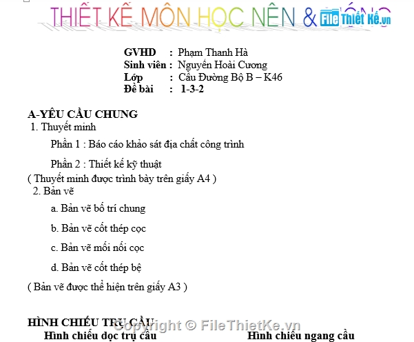 Đồ án,Đồ án nền móng,đồ án môn học,BH2,FBpier