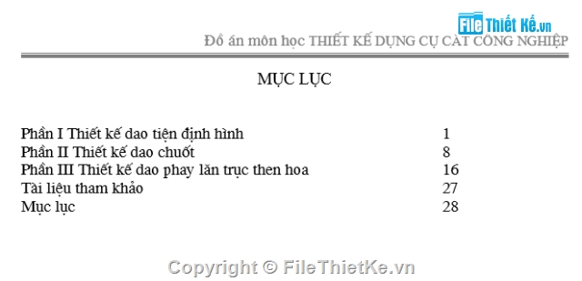 đồ án môn học,dụng cụ cắt,dụng cụ cắt công nghiệp,đồ án dao,thiết kế môn học dụng cụ cắt,cơ khí