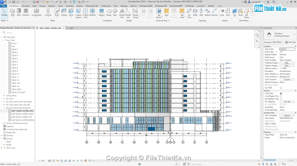 Đồ án,khách sạn,tầng hầm,revit,khách sạn 4 tầng