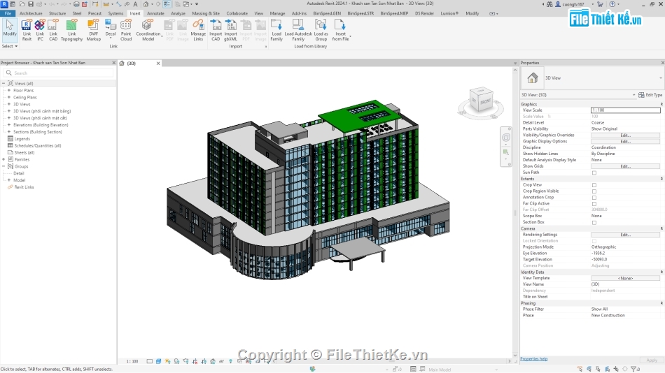 Đồ án,khách sạn,tầng hầm,revit,khách sạn 4 tầng