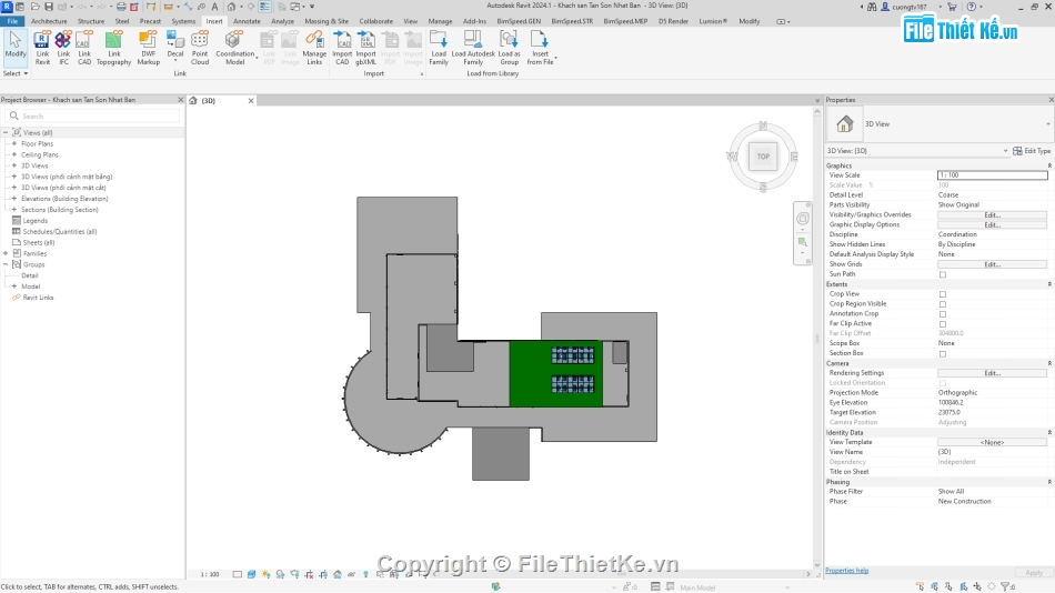 Đồ án,khách sạn,tầng hầm,revit,khách sạn 4 tầng