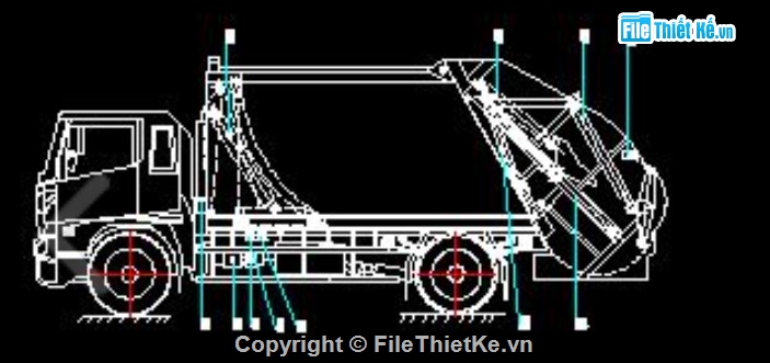 dẫn động công tác,cơ cấu ép rác,xe Hino FG,hệ thống gom rác.