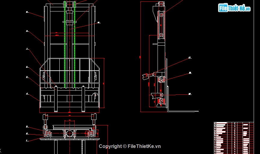 đồ án hệ thống xe nâng,thiết kế giá xe nâng,xe nâng hạ,bản vẽ xe nâng