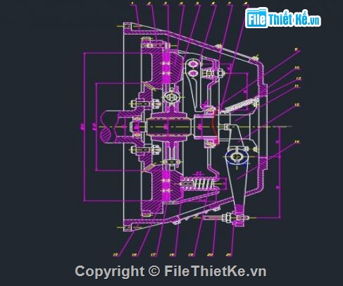 ly hợp xe zil,ly hợp xe,file cad ly hợp xe
