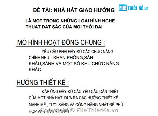 Đồ án nhà hát,nhà hát giao hưởng,bản vẽ nhà hát,Đồ án nhà hát giao hưởng