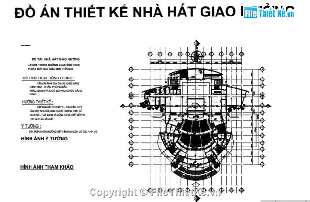 Đồ án nhà hát,nhà hát giao hưởng,bản vẽ nhà hát,Đồ án nhà hát giao hưởng