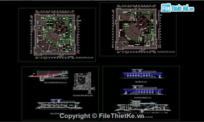 bản vẽ nhà hát,nhà hát tổng hợp,đồ án nhà hát