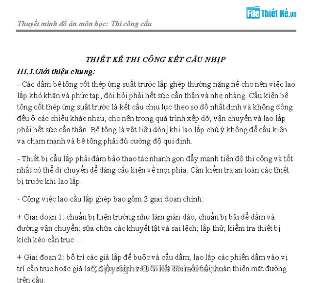 lao lắp dầm bằng giá pooc tic,thi công cầu,lao dầm bằng giá pooctic,Đồ án tổ chức thi công cầu,thiết kế tổ chức thi công kết cấu nhịp,lao dầm bằng  giá long môn cố định