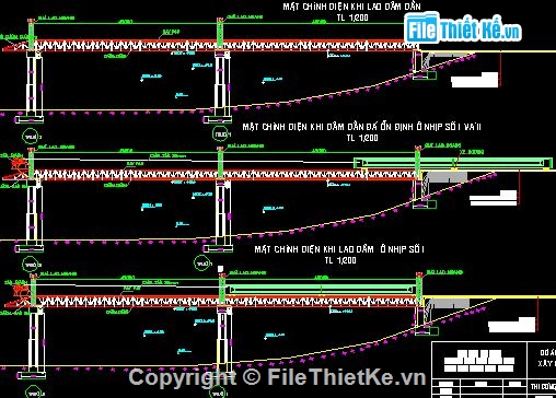 lao lắp dầm bằng giá pooc tic,thi công cầu,lao dầm bằng giá pooctic,Đồ án tổ chức thi công cầu,thiết kế tổ chức thi công kết cấu nhịp,lao dầm bằng  giá long môn cố định