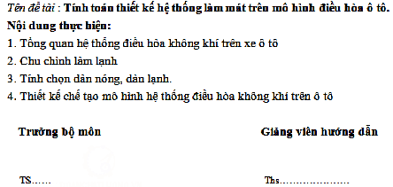 tính toán,hệ thống điều hòa,điều hòa,Đồ án