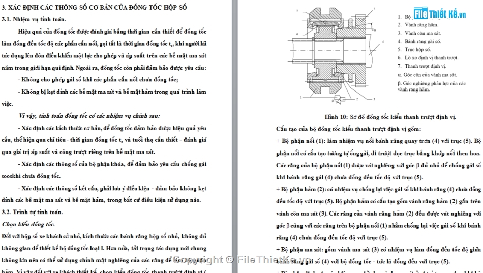 đồ án ô tô,hộp số cho xe buýt,bản vẽ hộp số