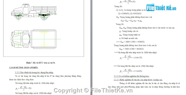 thiết kế hệ thống treo,hệ thống treo xe tải,đồ án cơ khí