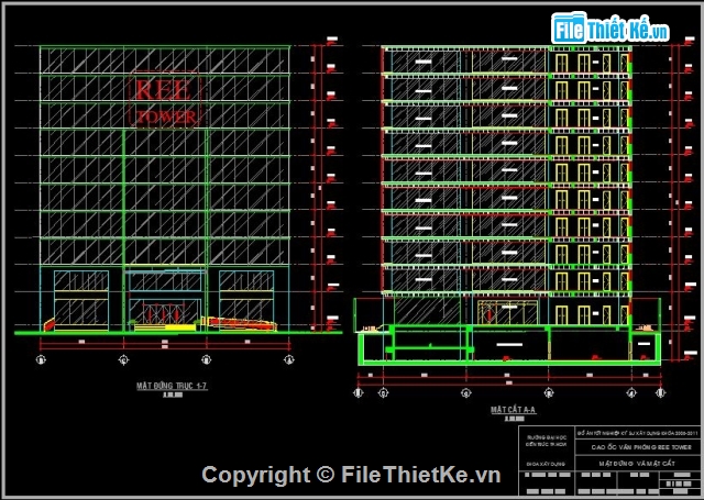 Đồ án tòa nhà REE Tower,Cao ốc văn phòng Ree Tower,REE Tower,Tòa nhà cao tầng,tòa nhà REE Tower