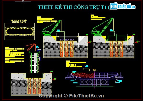 đủ bản vẽ và thuyết minh,thiết kế chi tiết trụ cầu đầy đủ bản vẽ cad,thiết kế cầu,bản vẽ thiết kế