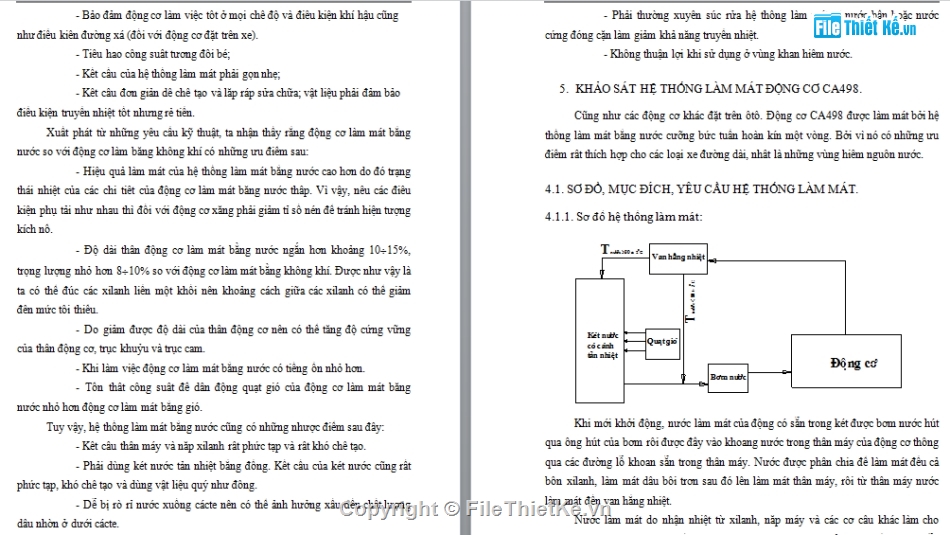 hệ thống làm mát,tính toán két nước động cơ,đồ án tốt nghiệp