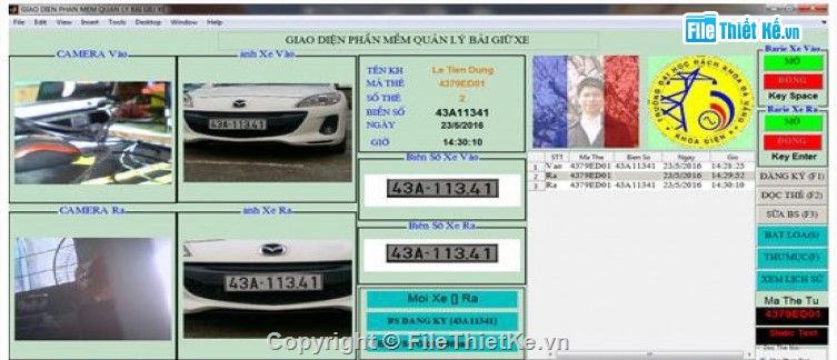 quản lý ô tô,nhận dạng biển số,cổng vào ra,matlab,đồ án tốt nghiệp