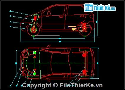 bản vẽ treo trước xe matiz,bản vẽ treo sau xe matiz,bản vẽ giảm chấn trước xe matiz