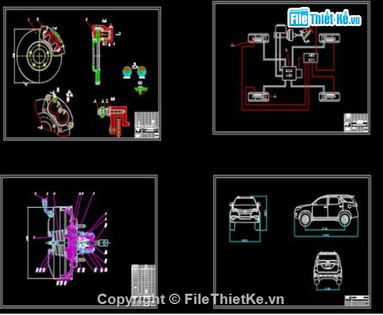 ệ thống phanh,Toyota Fortuner 2018,cấu tạo phanh,sơ đồ hệ thống phanh