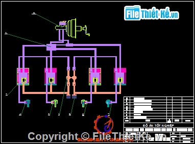 bản vẽ bố trí phanh ABS,bản vẽ sơ đồ dẫn động phanh,bản vẽ sơ đồ nguyên lý