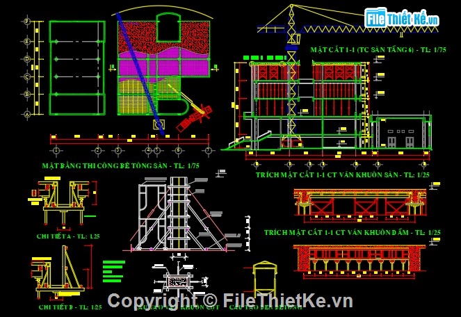 tổ chức thi công,đồ án tổ chức thi công,file cad tổ chức thi công