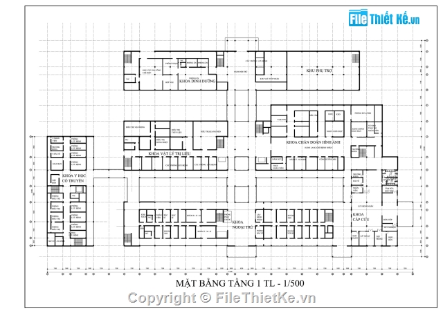 Bệnh Viện Đa Khoa,đồ án thiết kế bệnh viện đa khoa,bản vẽ bệnh viện đa khoa 500 giường,file cad bệnh viện đa khoa 500 giường,mẫu bệnh viện đa khoa