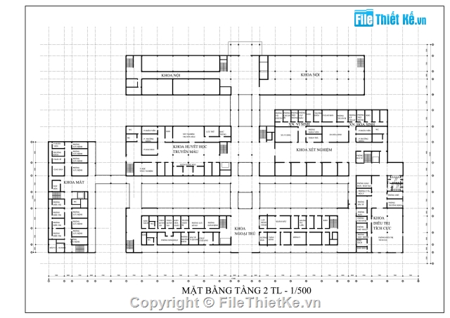 Bệnh Viện Đa Khoa,đồ án thiết kế bệnh viện đa khoa,bản vẽ bệnh viện đa khoa 500 giường,file cad bệnh viện đa khoa 500 giường,mẫu bệnh viện đa khoa