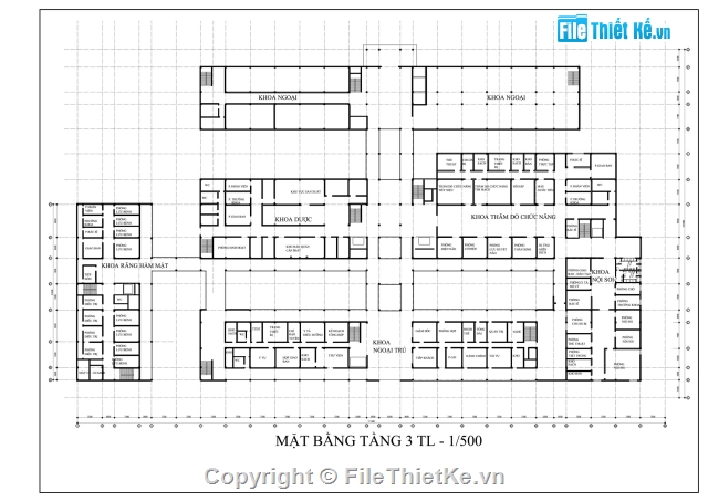 Bệnh Viện Đa Khoa,đồ án thiết kế bệnh viện đa khoa,bản vẽ bệnh viện đa khoa 500 giường,file cad bệnh viện đa khoa 500 giường,mẫu bệnh viện đa khoa