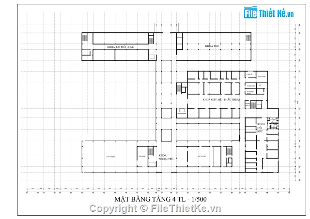 Bệnh Viện Đa Khoa,đồ án thiết kế bệnh viện đa khoa,bản vẽ bệnh viện đa khoa 500 giường,file cad bệnh viện đa khoa 500 giường,mẫu bệnh viện đa khoa