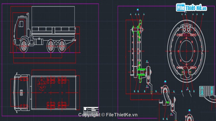 thiết kế xe,thiết kế xe tải,hệ thống phanh xe tải Kamaz