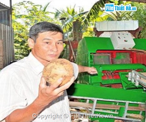 thiết kế máy bóc vỏ dừa,máy tách vỏ dừa khô,máy bóc tốc độ cao,thiết bị sơ chế dừa