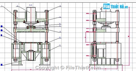 máy ép thủy lực,gầu mên,thiết kế máy,đồ án tốt nghiệp,cơ khí chế tạo