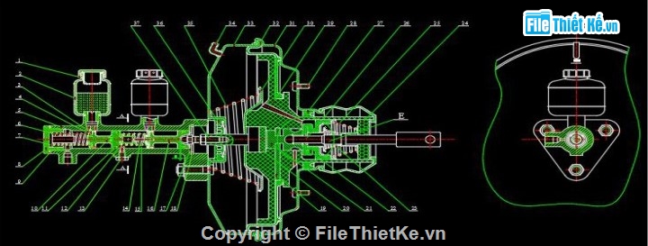 đồ án phanh đĩa Hyundai Accent,thiết kế hệ thống phanh xe con,bản vẽ phanh đĩa ô tô,đồ án cơ khí ô tô