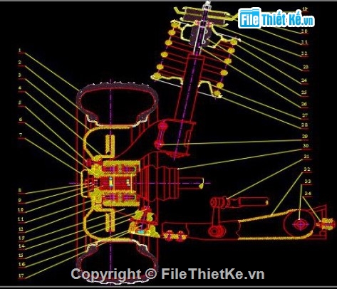 đồ án hệ thống treo MacPherson,thiết kế treo trước xe con,bản vẽ hệ thống treo ô tô,đồ án cơ khí ô tô,xe du lịch 5 chỗ.