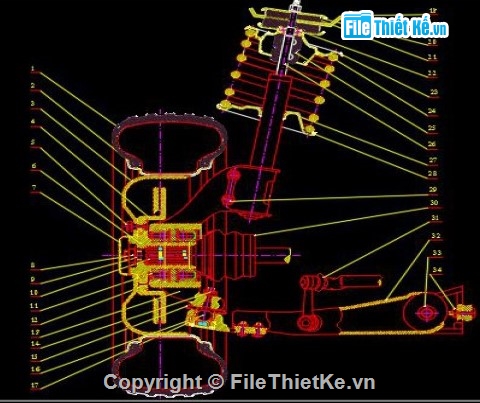đồ án hệ thống treo MacPherson,thiết kế treo trước xe con,bản vẽ hệ thống treo ô tô,đồ án cơ khí ô tô,xe du lịch 5 chỗ.