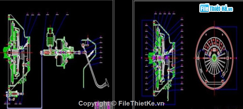 ly hợp xe du lịch,xe 7 chỗ,tính toán thiết kế,bản vẽ CAD
