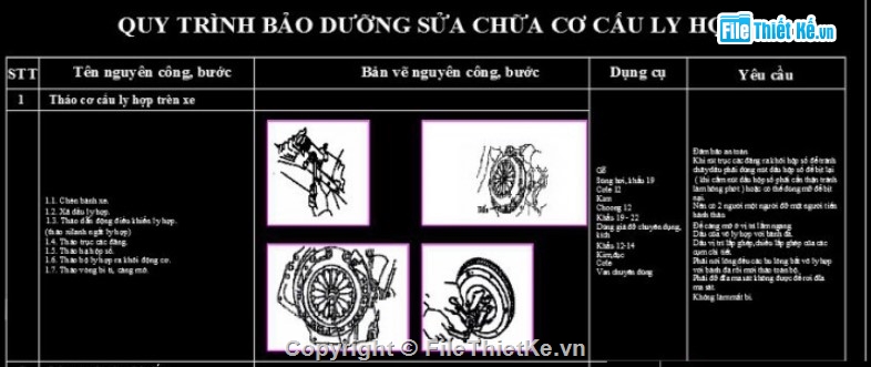 ly hợp xe du lịch,xe 7 chỗ,tính toán thiết kế,bản vẽ CAD