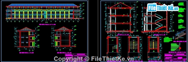 Trường học 3 tầng,trường học 15 phòng,đồ án trường mầm non,Đồ án trường học 3 tầng,Trường học 3 tầng 15 phòng