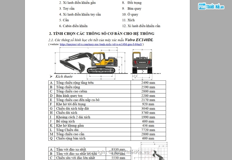 Đồ án,máy cẩu,thuyết minh,kiến rúc,lý thuyết đồ án,máy xúc