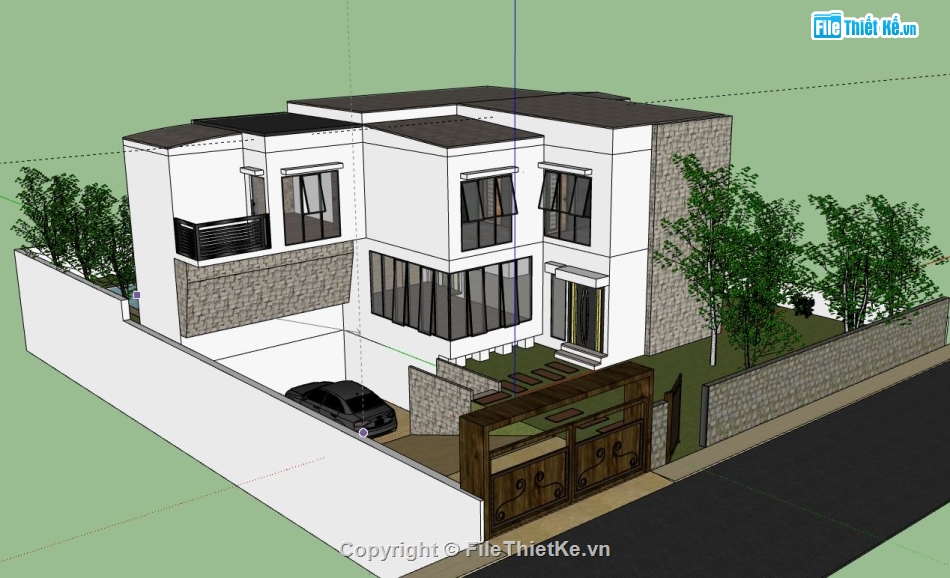 Biệt thự 2 tầng,model su biệt thự 2 tầng,file su biệt thự 2 tầng