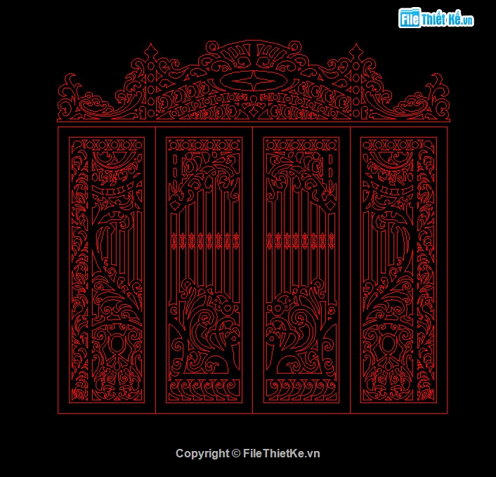 File dxf Cổng 4 cánh,Cổng 4 cánh cnc,Cổng 4 cánh file dxf,File cad cổng 4 cánh