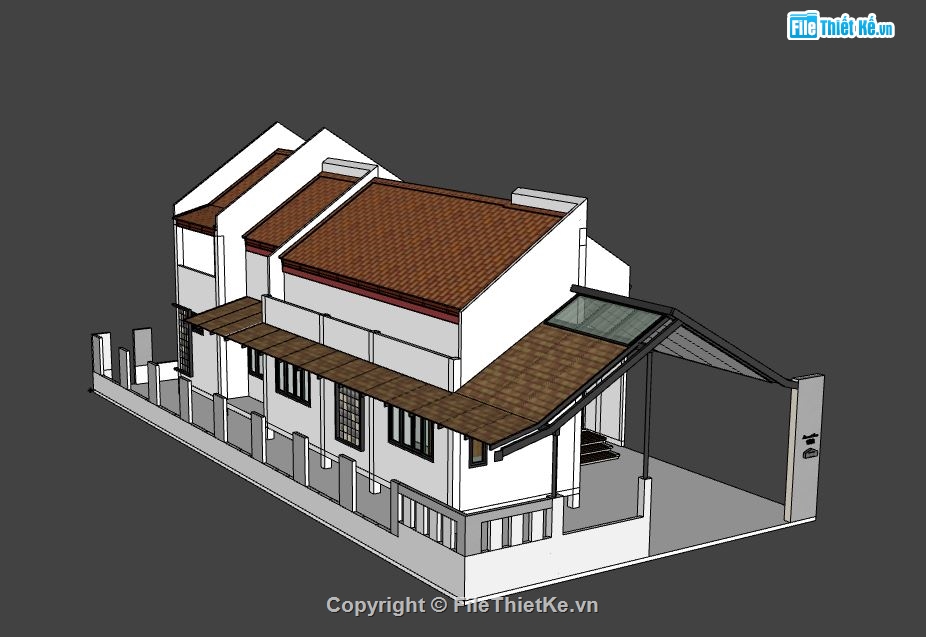 biệt thự 1 tầng,file su biệt thự 1 tầng,biệt thự 1 tầng sketchup