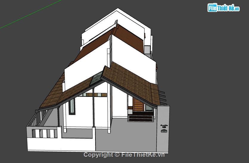 biệt thự 1 tầng,file su biệt thự 1 tầng,biệt thự 1 tầng sketchup