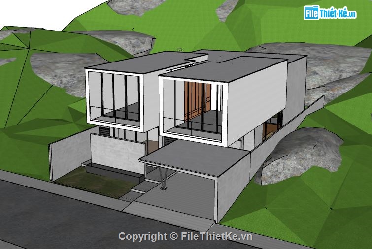 Biệt thự 2 tầng,model su biệt thự 2 tầng,biệt thự 2 tầng sketchup