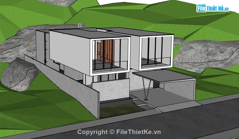 Biệt thự 2 tầng,model su biệt thự 2 tầng,biệt thự 2 tầng sketchup